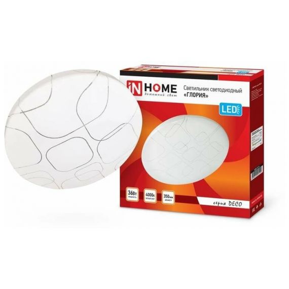 Светильник LED DECO ГЛОРИЯ 36Bт 230В 4000К 2340Лм 350х55мм IN HOME 5100