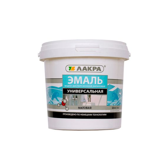 Эмаль акрил. универс. ЛАКРА белая мат. 0,9кг