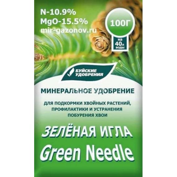Удобрение ЗЕЛЕНАЯ ИГЛА водорастворимое минер. 100гр  00-00001390/2005-1