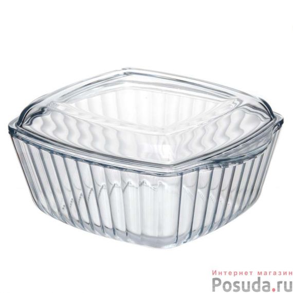 Форма жаропрочная квадратная 2.6л с крышкой "Borcam" 59049, изображение 2
