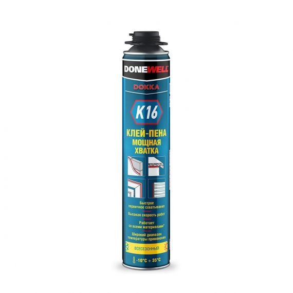 Клей-пена DONEWELL DOKKA K16 универсальная 1000мл всесезонная "мощная хватка"  258321