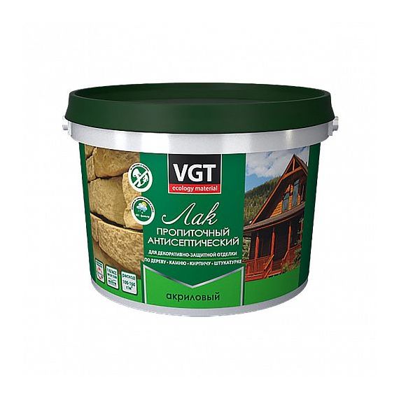 Лак ВГТ акриловый пропиточный с антисептиком дуб 0,9кг  15067
