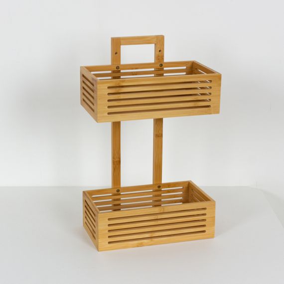 Полка 2х ярусная Бамбуковая 13202