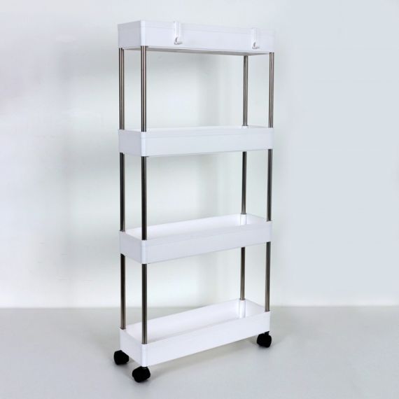 Тележка 4-х ярусная белая пластик/нерж.сталь 13218