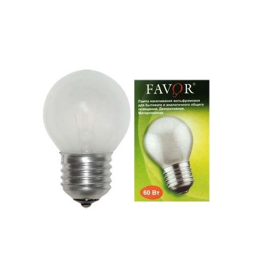 Лампа шар матовый Е27/60Вт ДШМТ Favor 8109024   00245