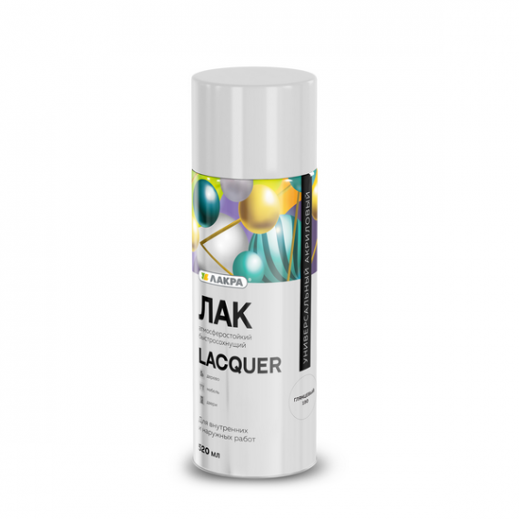 Лак Лакра Lacquer 190 глянцевый аэрозольный универсальный 520мл  8300204