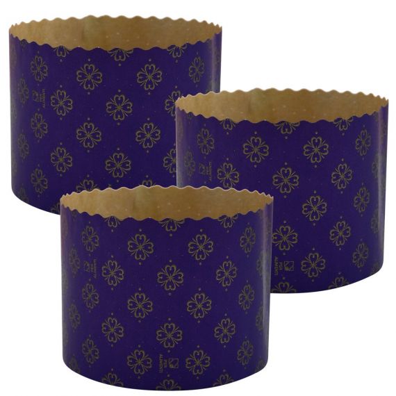 Форма для кулича бумажная "Пасхальная ночь". Набор 3 шт. Диаметр 13,4 см, высота 9,5 см