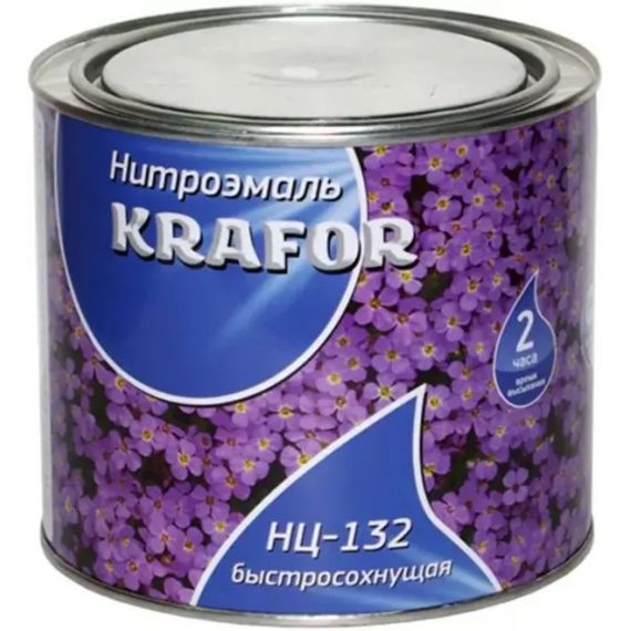 Эмаль НЦ-132 KRAFOR 1,7кг черная  26488