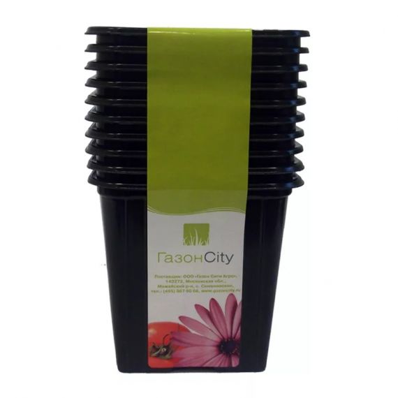 Горшок квадратный 0,52мл 9*9*9,5 10шт 514224