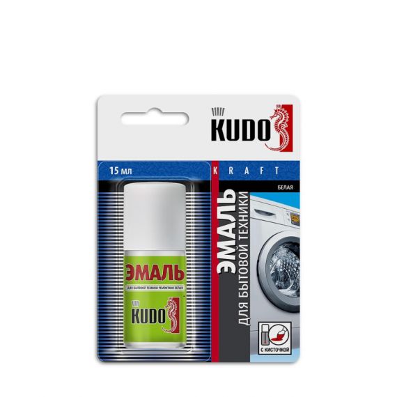 Эмаль KUDO KU-7К1311 15мл с кисточкой для бытовой техники белая