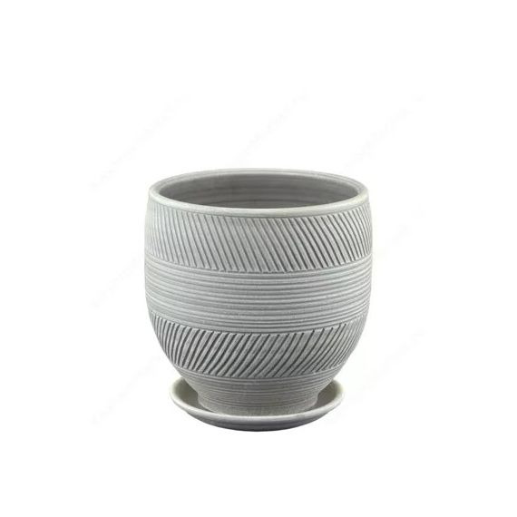 Горшок Страйп капучино овал 20*23 81-312