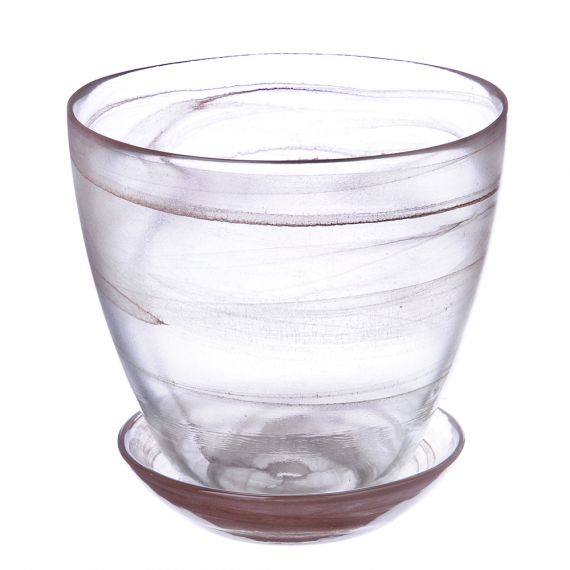 Горшок стекл.с п/д №2 в ассорт.  ННС 93-025