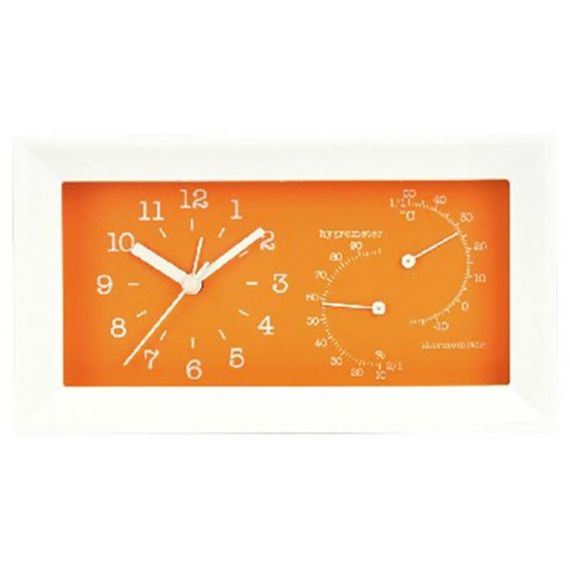 Будильник с термометром и гигрометром  6714