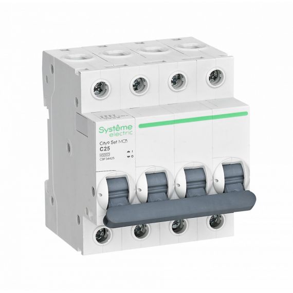 Автомат. выключатель Systeme Electric City9 Set 4п C 25А 4.5кА 400В SE C9F34425  1701588