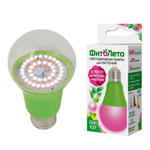 Лампа светод. LED-A60-15W/SPSB/E27/CL PLP30GR Uniel  UL-00004582