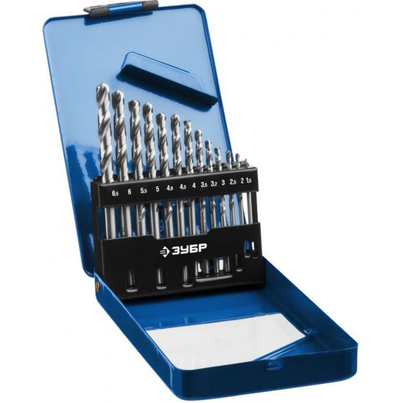 Набор сверл по металлу ЗУБР 1,5-6,5мм Р6М5 класс А  29625-Н13