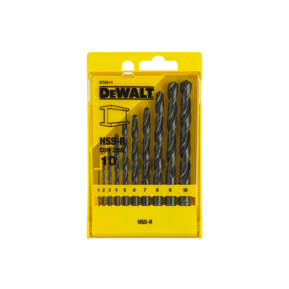 Набор сверл по металлу DeWalt DT5911-QZ HSS-R 1-10мм 10шт