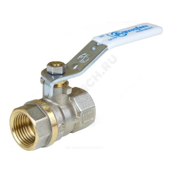 Кран шаровой латунь никель 1101 Standard Ду 20 Ру30 ВР полнопроход рычаг белый Aquasfera 1101-5136