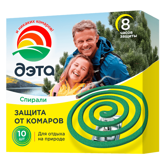 Спирали ДЭТА от комаров и летающих насекомых 10шт