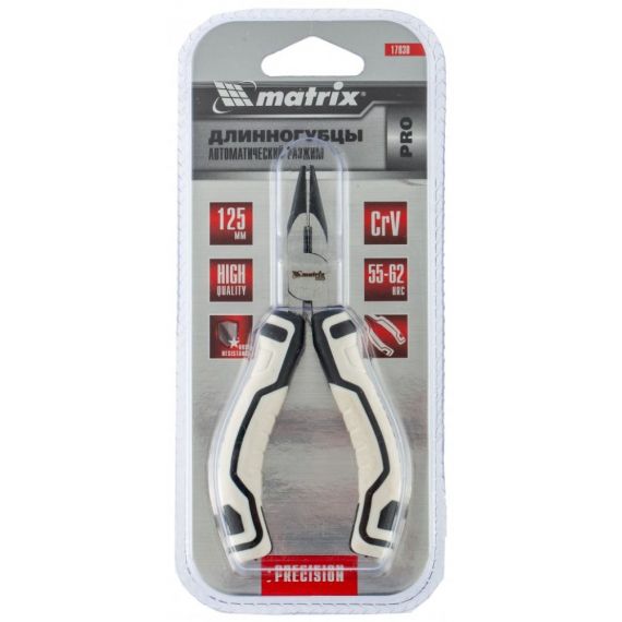 Длинногубцы Mini 125мм изогнут. Matrix  17831