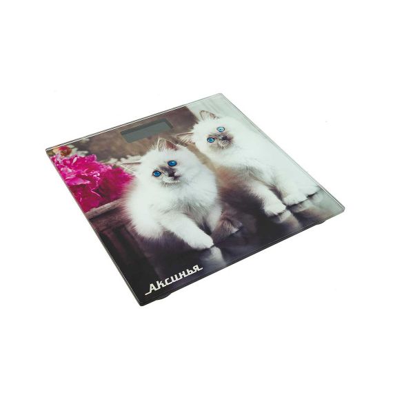 Весы напольные АКСИНЬЯ КС-6003 электронные Пушистые котята