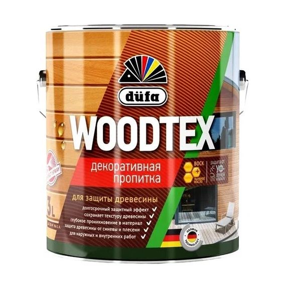 Пропитка декоративная Dufa Woodtex махагон 3л