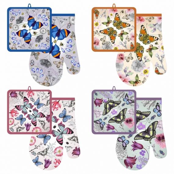 Прихватка с рукавицей "Бабочки". Набор 2 пр. Z22-20