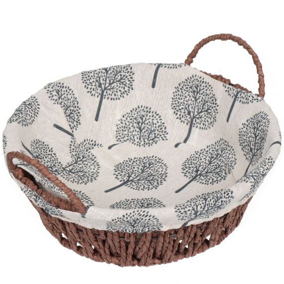 Корзина 27х25х8 см, круглая, плетеная, с ручками, Дерево, Y6-2527