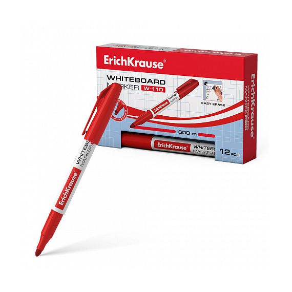Маркер ErichKrause® W-110 для досок красный  9612348
