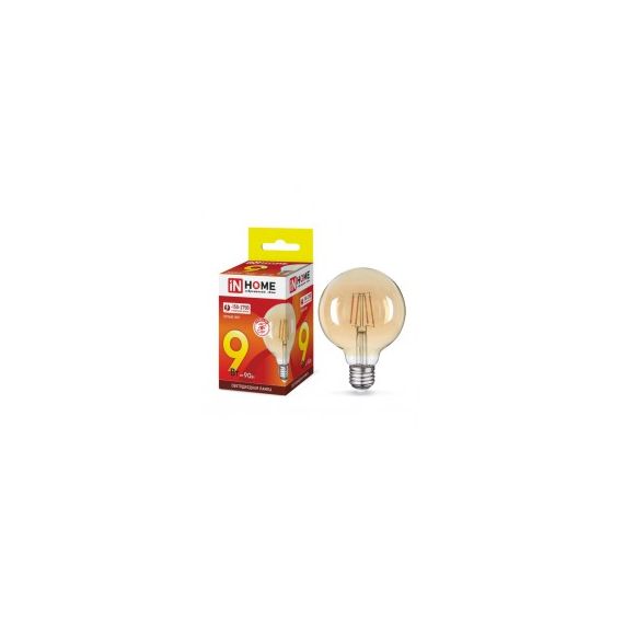 Лампа светодиодная GL-95-deco gold 9Вт 230В Е27 3000К 810Лм золотистая IN HOME 6465