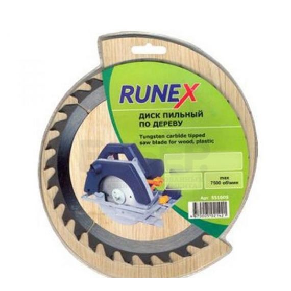 Диск пильный 180/20/16/z40 по дереву RUNEX