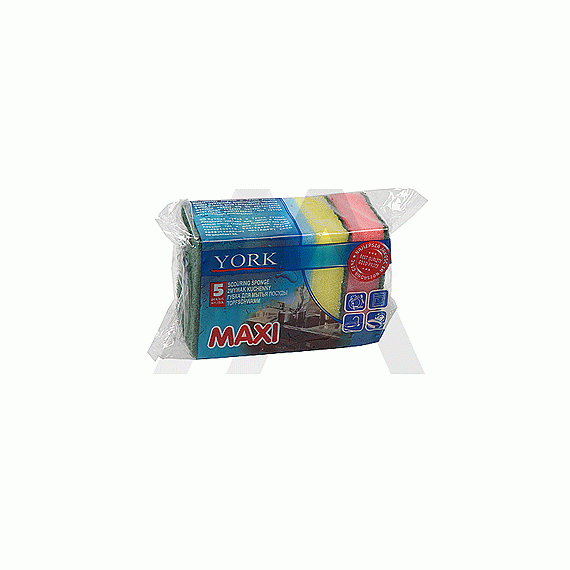 Губки для посуды York Maxi 5шт  3004/15966