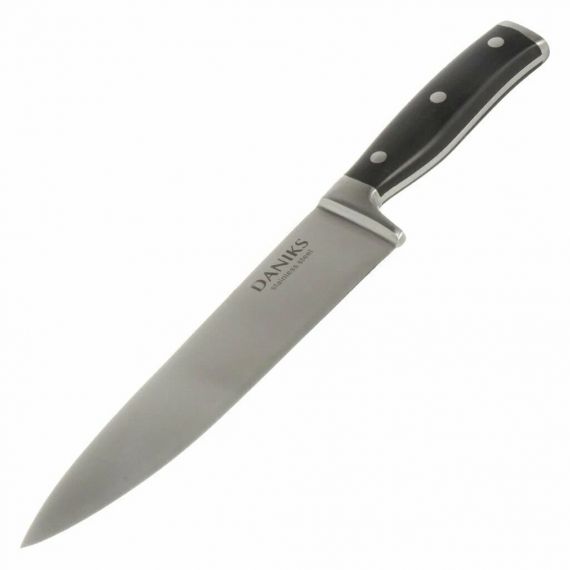 Нож кухонный Daniks Black шеф-нож, сталь, 20 см, рукоятка пластик, YW-A325-CH