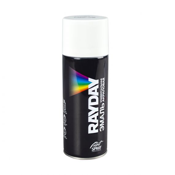 Эмаль аэроз. RAYDAY RAL 9003 белая глянцевая 520мл RD-057  223203