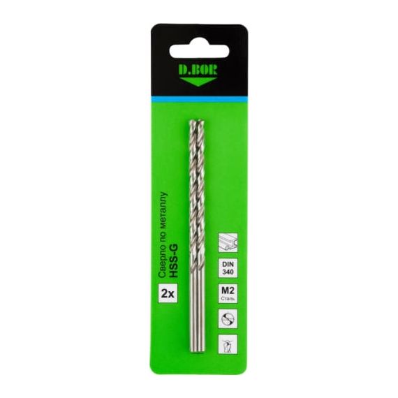 Сверло по металлу HSS-G удлин. 2.5*95/62 "D.BOR" 2шт