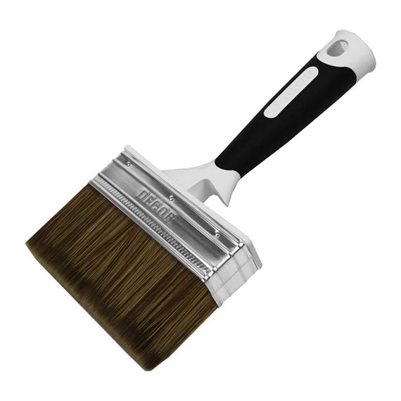 Кисть DECOR для финишных работ 100x25мм черная щетина 2к ручка 830-105