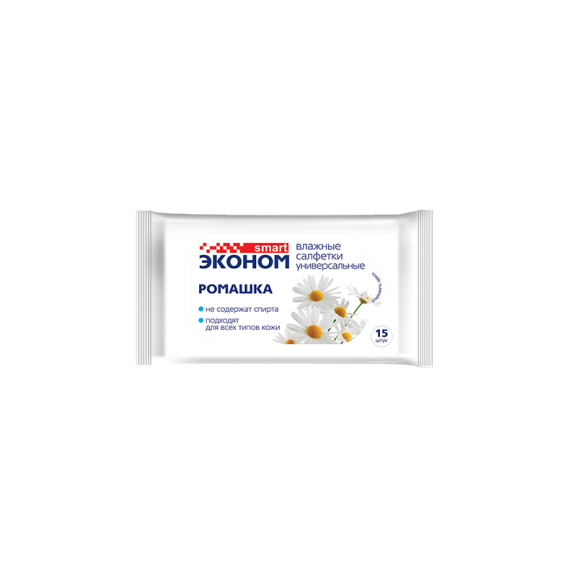 Влажные салфетки ромашка Эконом smart №15  40232