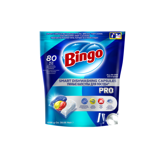 Капсулы для посудомоечной машины Bingo pro 80 шт  96890