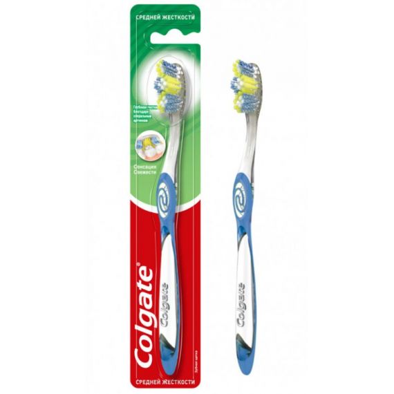 Зубная щетка Colgate Сенсация Свежести многофункциональная средней жесткости синяя