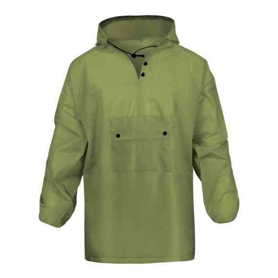 Дождевик Komfi Hoody зеленый EVA c капюшоном, с резинками на рукавах 100мк  513-236