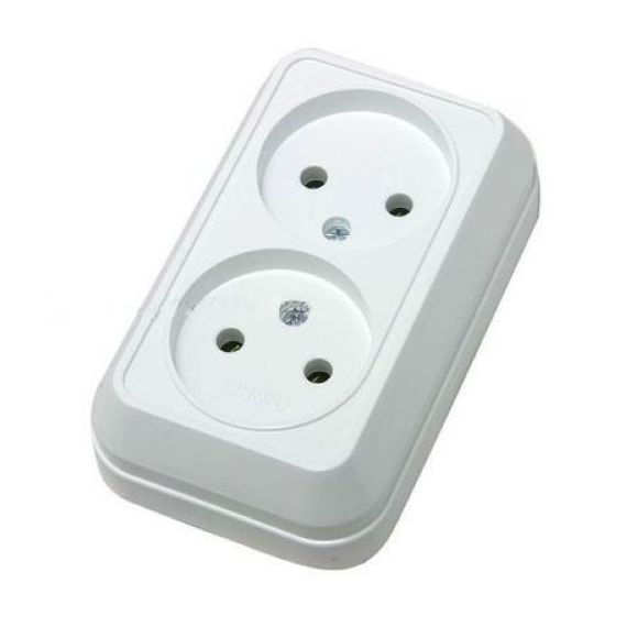 Розетка 2гн. б/з белая МАКЕЛ  45117/07580