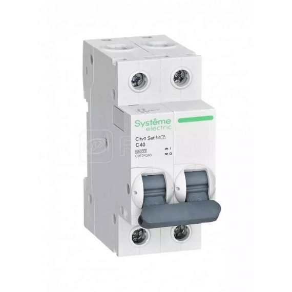 Автомат. выключатель Systeme Electric City9 Set 2п C 40А 4.5кА 230В SE C9F34240  1701572
