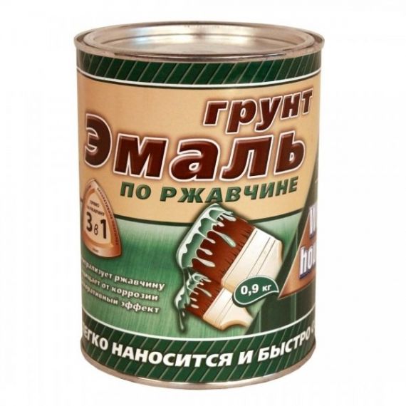 Грунт-эмаль White House 3в1 черная 0,9кг  15433
