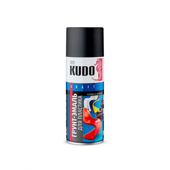 Грунт-эмаль для пластика KUDO KU-9005 520мл черная  23752