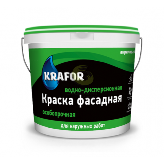 Краска фасадная особопроч. 6,5кг KRAFOR (зелен.)  26951