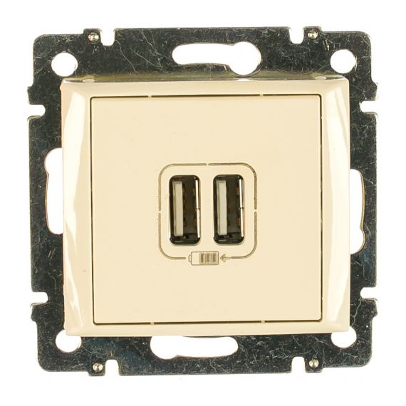 Розетка 2гн. USB крем  Legrand Valena  774170