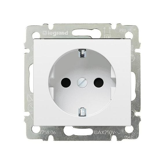 Розетка 1гн. с/з бел.  Legrand Valena  774420/33850/ 07270