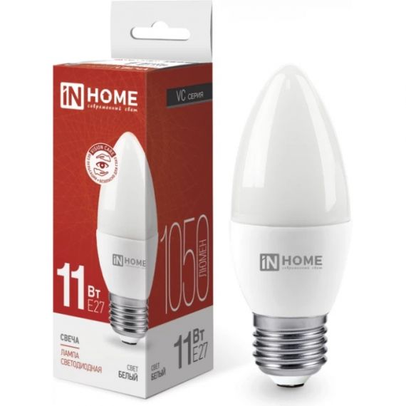 Лампа светодиодная LED-СВЕЧА-VC 14Вт 230В E27 4000K 1330Лм IN HOME 7744, изображение 2