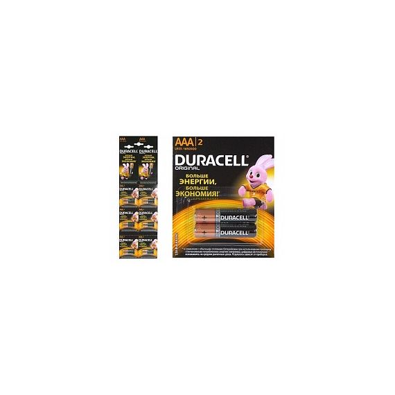 Элемент питания Duracell LR03 (ААА) алколин  2шт 135501/135518