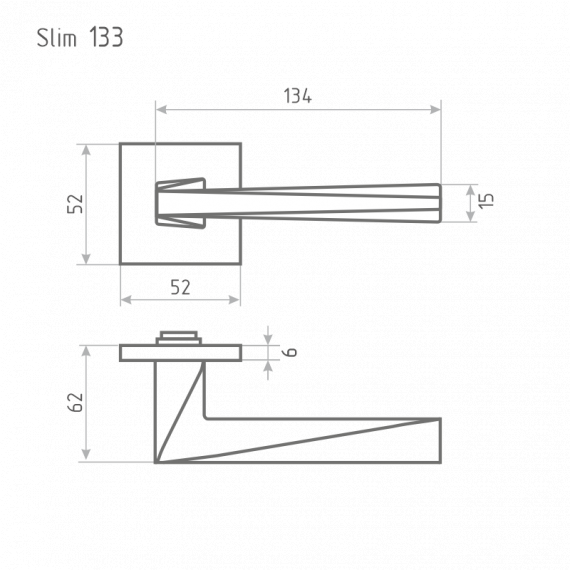 Ручка дверная Slim 133K черный 18631, изображение 2
